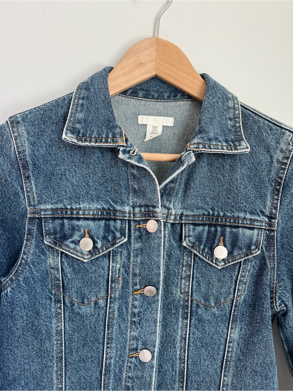 H&M | Medium Wash Blue Denim Jacket Dress Size XS - Picture 4 of 17